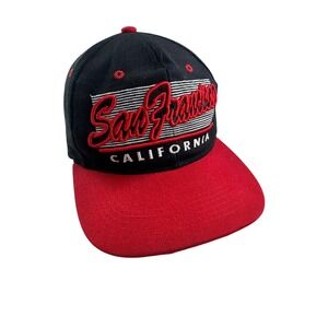 Joycap Black Hawk San Francisco California Snapback Hat Flat bill Vtg streetware